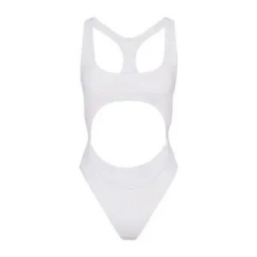 SKIMS NWT White Cutout One-Piece Swimsuit